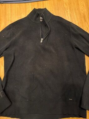 Michael Kors Men's Black Zip-Neck Sweater